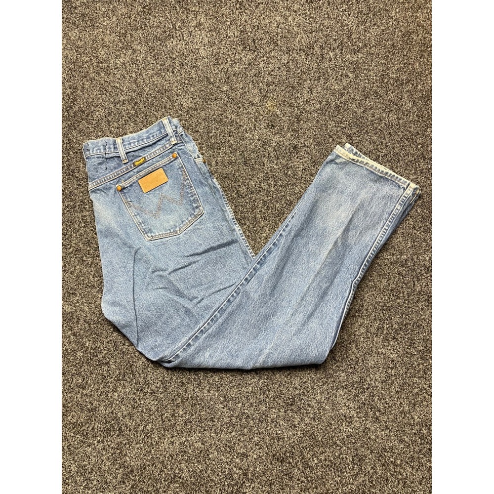 Vintage Wrangler Cowboy Cut Jeans 13MWZ Mens 40x34 Blue Denim Made in USA